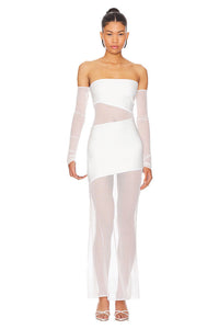 Long Sleeve Cut Out Mesh Dress
