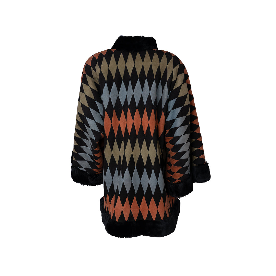 Christian Dior Vintage Manteau Harlequin Fur Coat