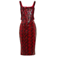 Python Printed Corset Top & Skirt