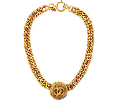 Vintage Chanel CC Medallion Pendant Necklace
