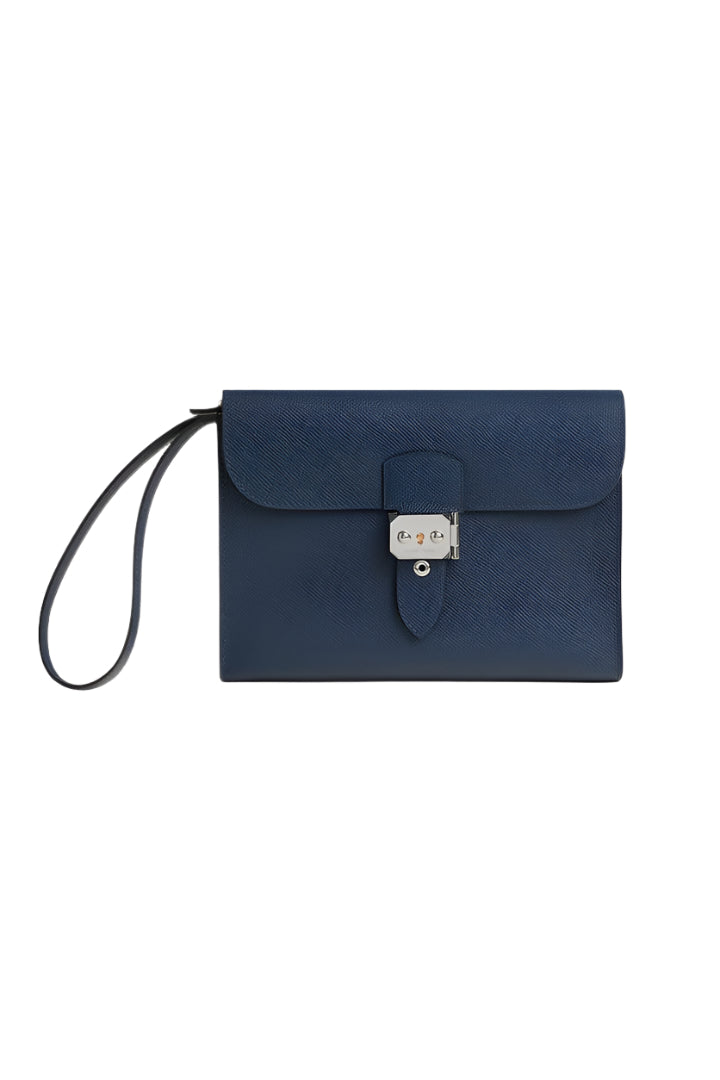 (New)  Sac a Depeches 24 pouch Navy Epson Palladium Hardware