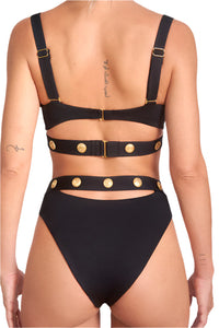 Glow Glory - High Cut Bikini Bottom with Cut Out