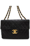 Jumbo Single Flap Shoulder Bag in Quilted Lambskin Leather