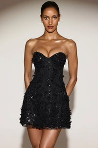 Edita Embellished Bandeau A-line Mini Dress