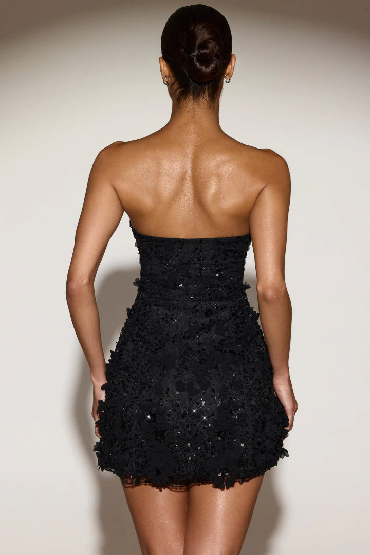 Edita Embellished Bandeau A-line Mini Dress