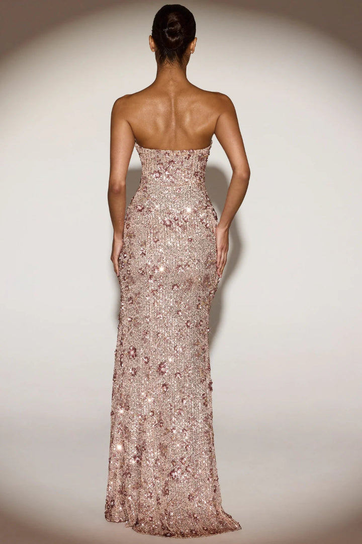 Solenna  Embellished Strapless Gown