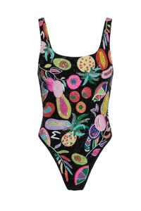 Carmensita Hand-beaded One Piece Swimsuit Black Christina Milian