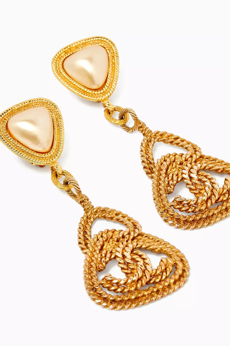 Chanel Vintage Studded Statement Earrings