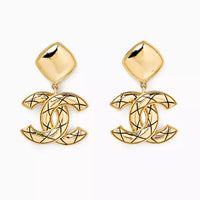 Chanel Vintage Quilted Earrings