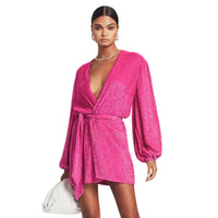 Gabrielle Sequin Robe Hot Pink