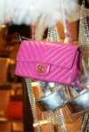 Chanel Vintage Pink Chevron Quilted Mini Flap Bag