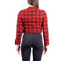 Chanel Vintage Plaid Cropped Wool Jacket