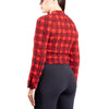 Vintage Black Red Plaid Cropped Wool Jacket