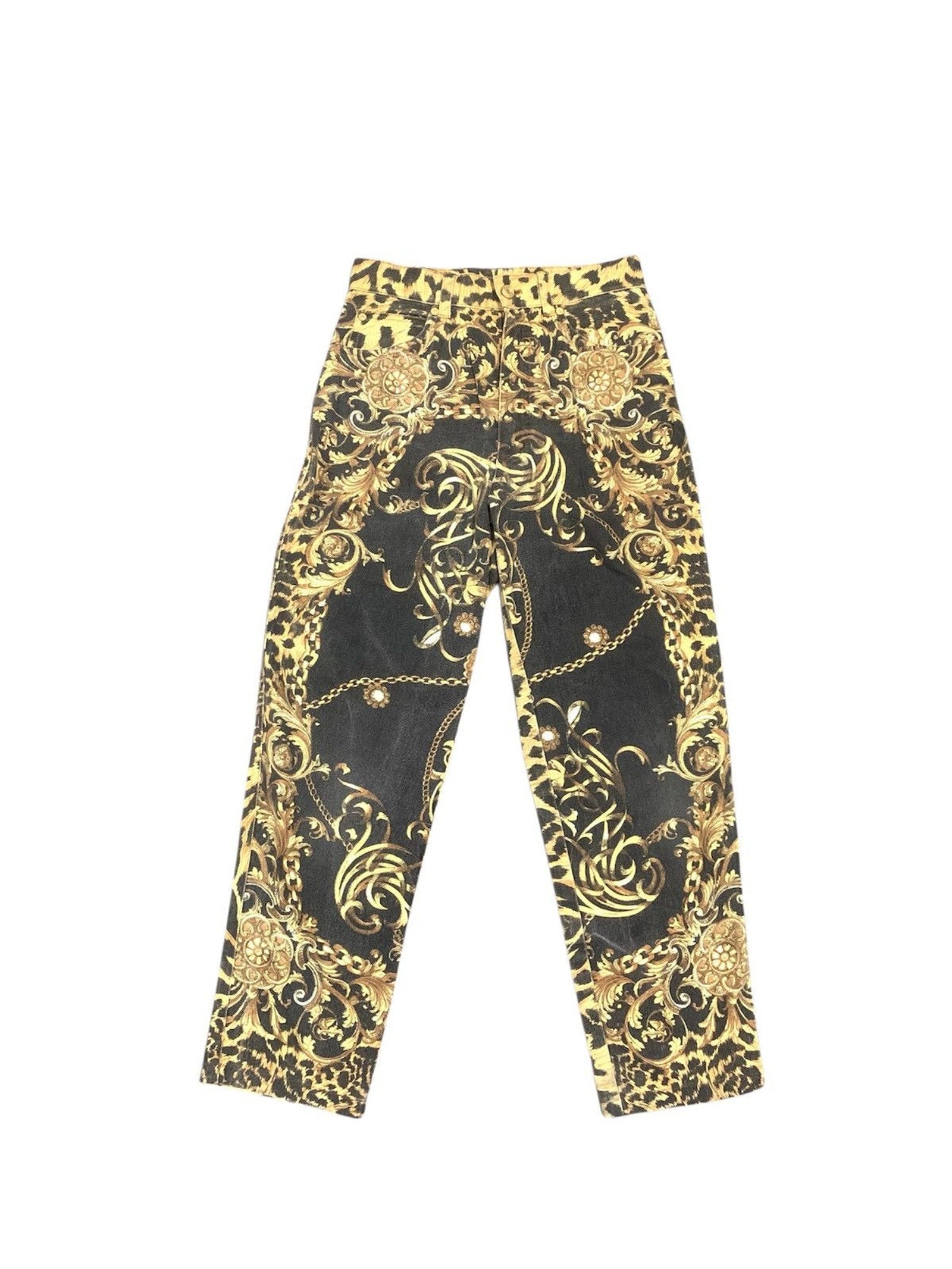 Vintage 80's Roberto Cavalli Renaissance Print Trousers