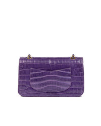 Flap Bag in Purple Alligator leather