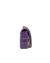 Flap Bag in Purple Alligator leather