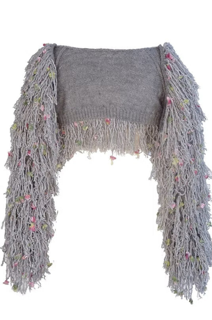 Mini Tricot Cardigan Gris