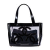 Vintage PVC Tote Bag Triple CC Black