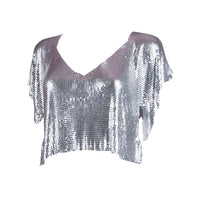 Ava V-Neck Top Silver