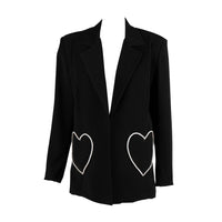 Heart Diamanté Blazer Black