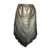 Mugler Vintage Leather Snake Print Skirt