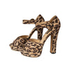 Leopard Print Canvas Platform Sandals