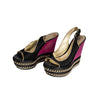 Casadei Vintage Peep Toe Heels Gold Chains