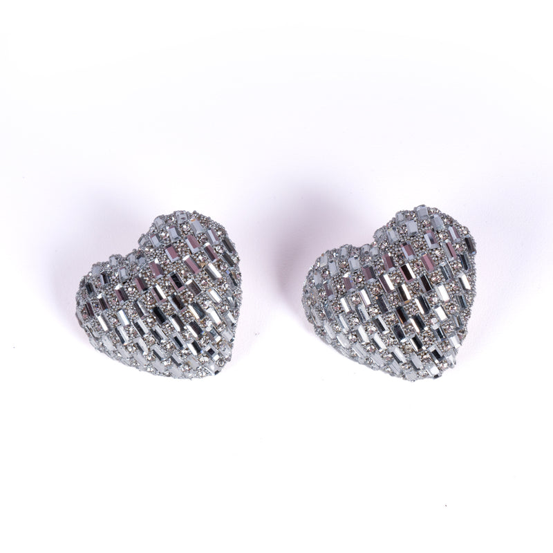 Love Shape Studs Silver