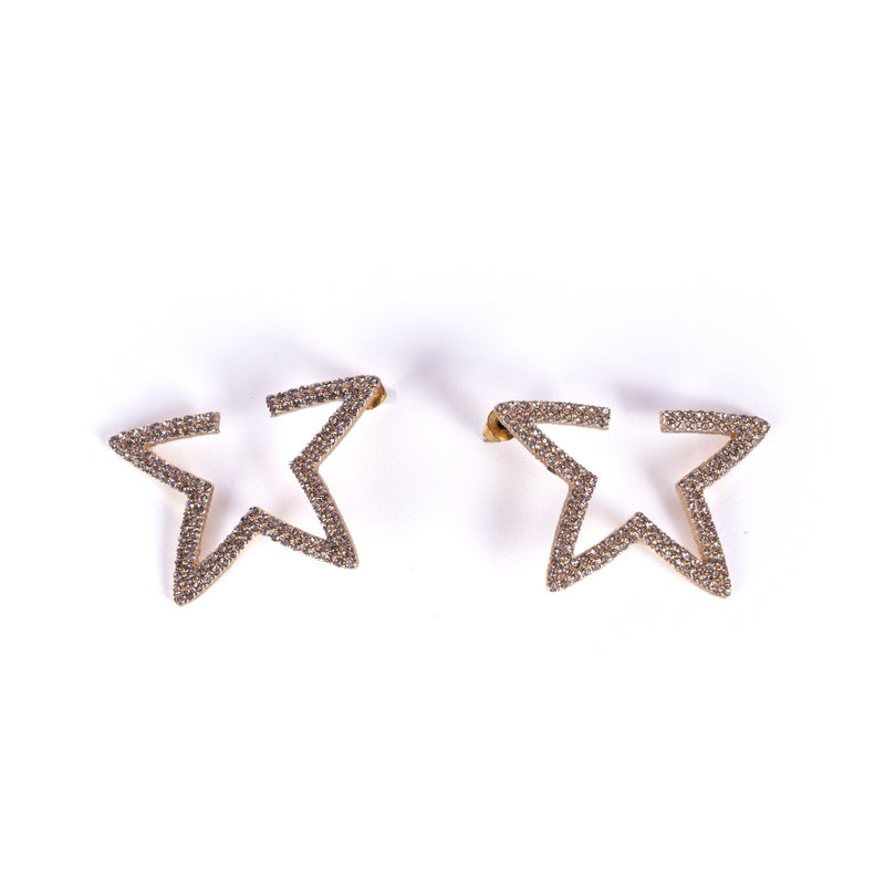 Star Studded Gold Earrings