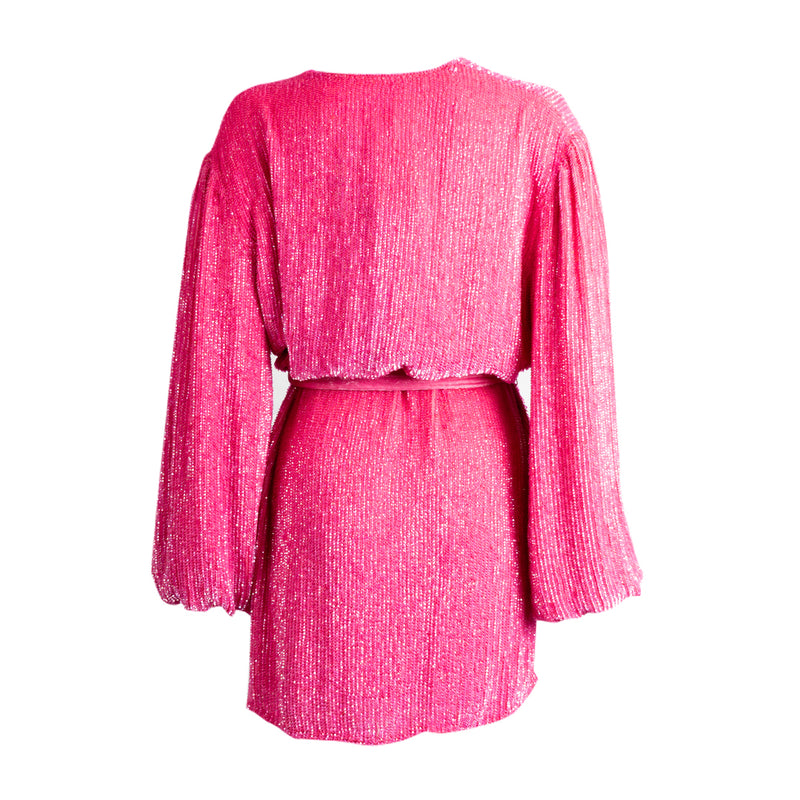 Gabrielle Sequin Robe Hot Pink