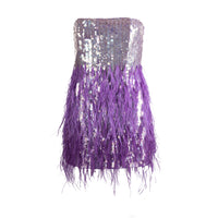 Anastasia Sequin Feather Dress