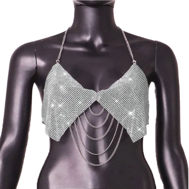 Crystal Bra with Chain