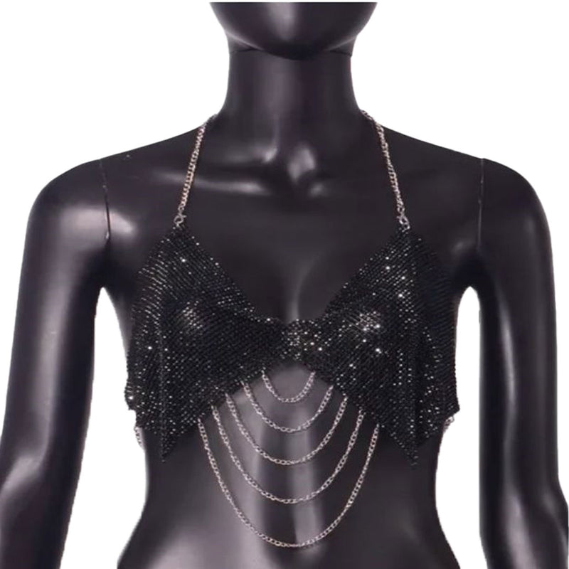 Crystal Bra with Chain