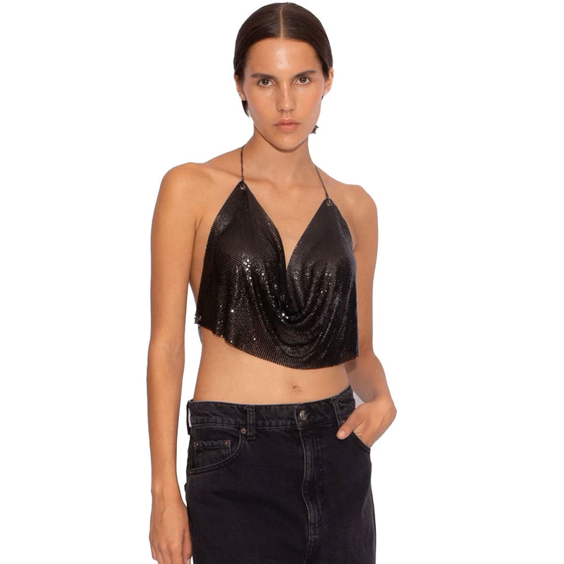 Metal Draped Top