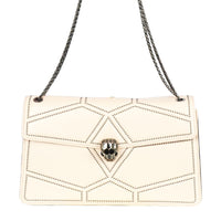 Bvlgari Beige Studded Leather Medium Serpenti Forever Shoulder Bag