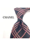 Chanel Tie Silk Black Pink