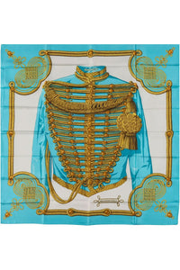 Hermès Brandebourgs Turquoise Silk Scarf
