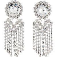 Round Crystal Silver Earrings