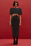 Antonia Cut Out Cape Velvet Dress