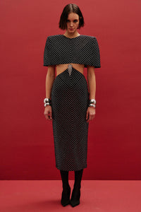 Antonia Cut Out Cape Velvet Dress