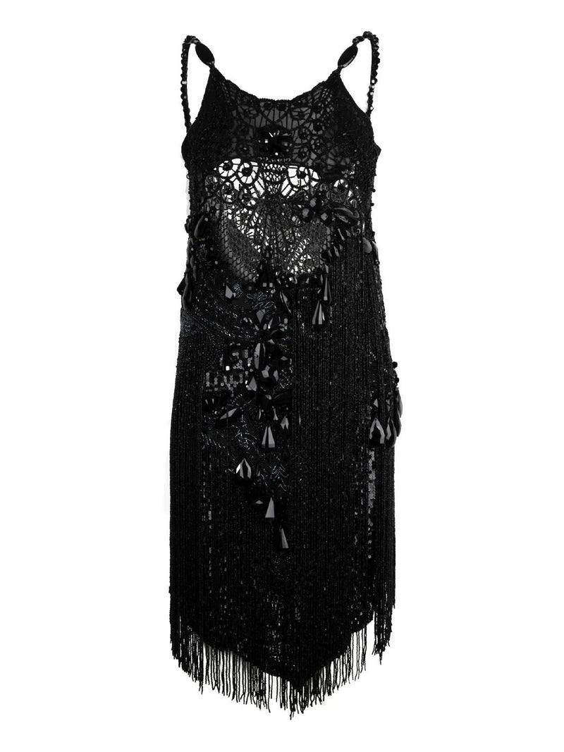 Vintage Black Beaded Cocktail Dress