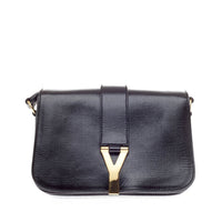 Yves Saint Laurent Black Leather Large Chyc Flap Shoulder Bag