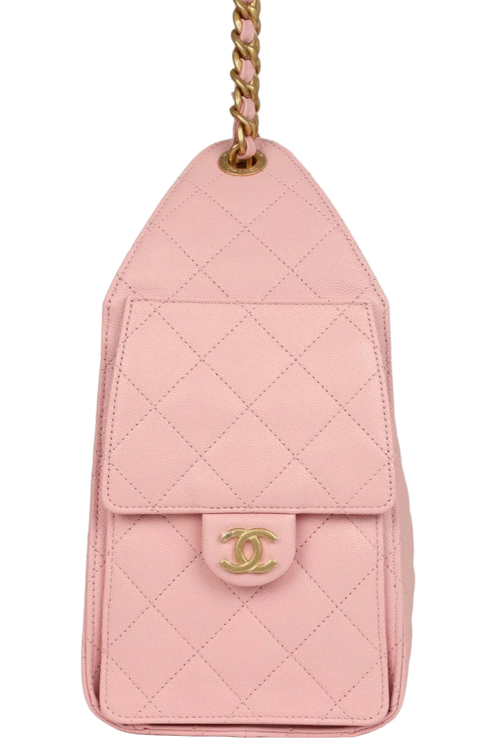 25 Hobo Bag Light Pink Caviar Antique Gold Hardware