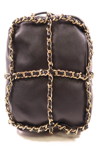 Vintage CC GHW Bucket Bag Chain Shoulder Bag Lambskin Leather Black