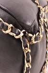 Vintage CC GHW Bucket Bag Chain Shoulder Bag Lambskin Leather Black