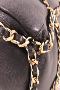 Vintage CC GHW Bucket Bag Chain Shoulder Bag Lambskin Leather Black