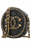 Matelasse Quilted Filigree Lambskin Chain Shoulder Bag Black