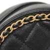 Matelasse Quilted Filigree Lambskin Chain Shoulder Bag Black