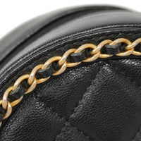 Matelasse Quilted Filigree Lambskin Chain Shoulder Bag Black