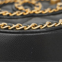Matelasse Quilted Filigree Lambskin Chain Shoulder Bag Black